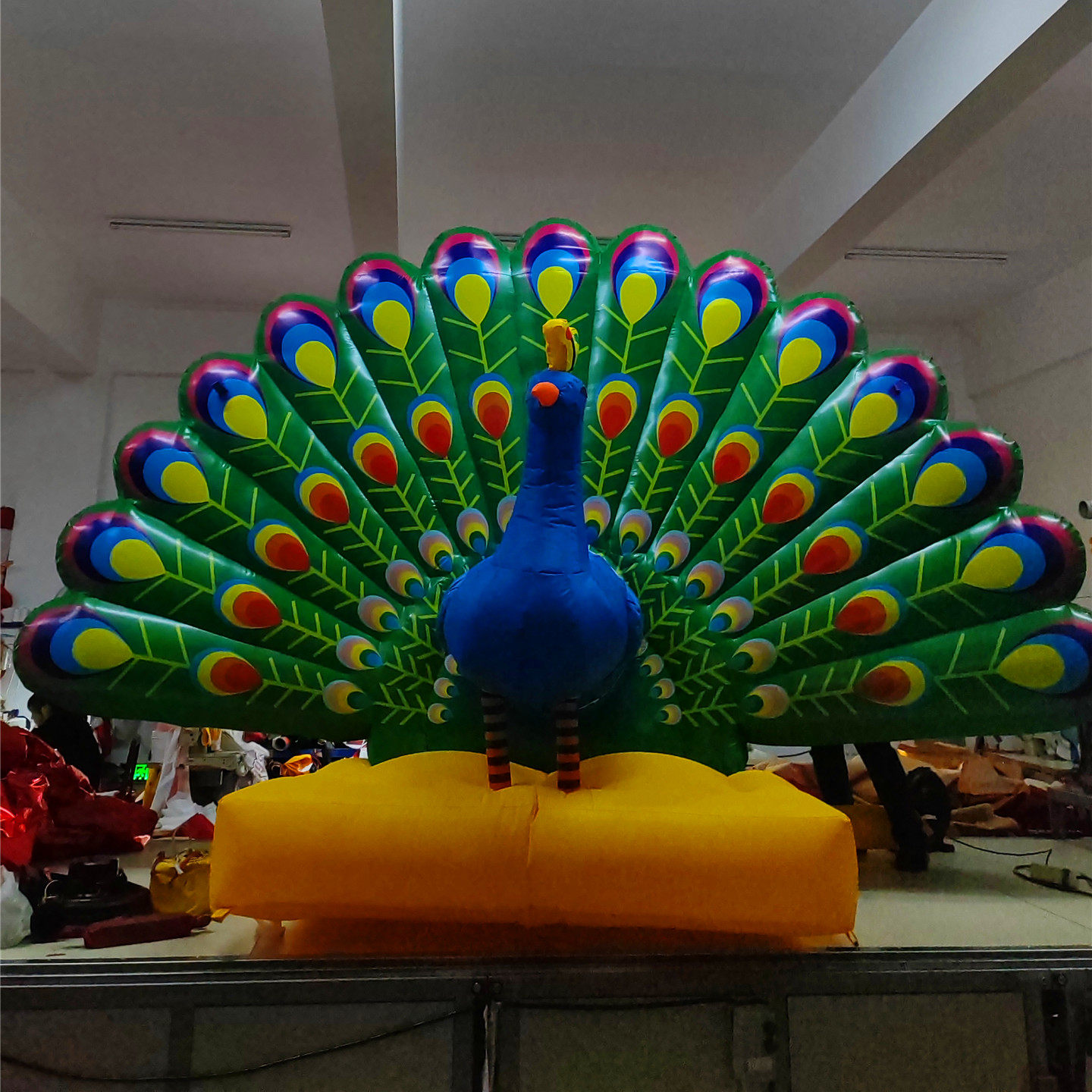 充气孔雀气模发光固定卡通公仔动物海豚气模道具商场美陈活动4米