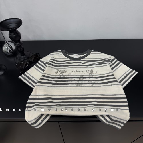 夏季设计师新款儿童卡通圆领短袖休闲百搭圆领上衣