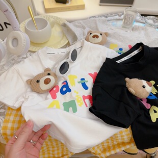 男女童装 儿童立体玩偶短袖 百搭T恤卡通时髦夏季 2026新款