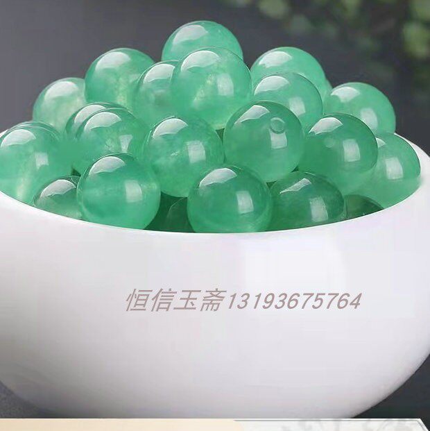 厂家天然玉石佘太玉东陵玉散珠diy佘太翠项链玉珠手链手串4-14mm