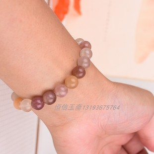 厂家天然紫罗兰色手链少女冰透金丝玉紫罗色手串新疆乌尔禾戈壁玉