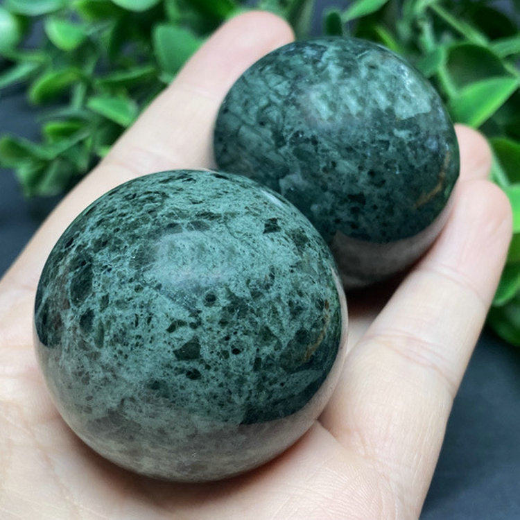 福利款药王石手球印度绿健身把玩件手握锻炼球老人玉石文玩厂家
