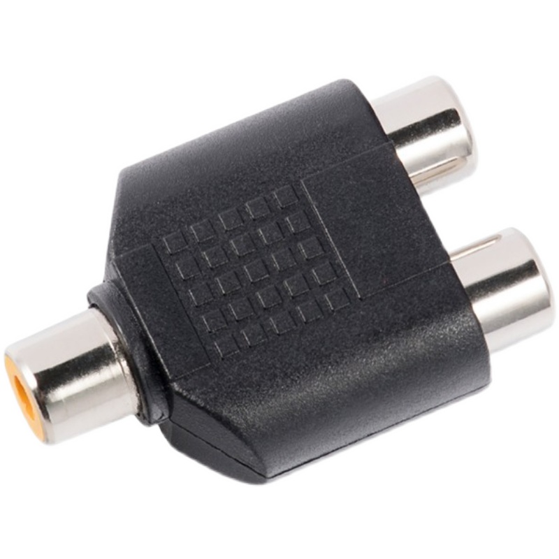 RCA莲花头母对母三通RCA母头一分二AV转接头莲花母1分2音频转换头