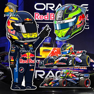 F1赛车6号伊萨克哈贾尔面包超人红牛车队RB22反光车贴摩托汽车贴