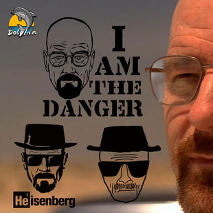 绝命毒师老白海森堡头像镂空反光车贴电动摩托车身后窗玻璃装饰贴