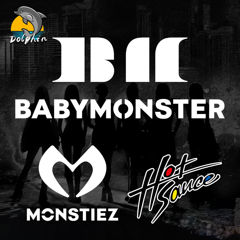 宝怪babymonster应援logo反光车贴电动摩托车身后窗玻璃装饰贴纸