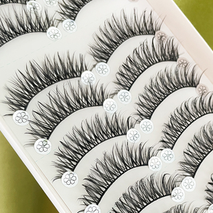 梦思颖F7十对装假睫毛超柔软浓密交叉凌乱欧美舞台演出卷翘眼睫毛