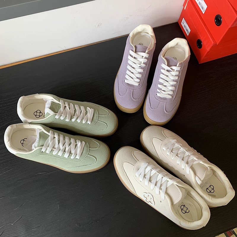 俄罗斯单~2025夏季新款女百搭小众复古平底德训鞋运动休闲阿甘鞋