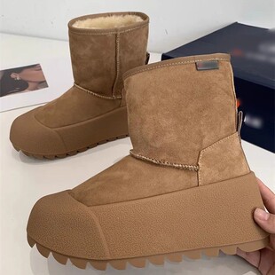 增高厚底真羊皮毛一体雪地靴保暖棉鞋 美单 套筒靴女 清仓捡漏 断码