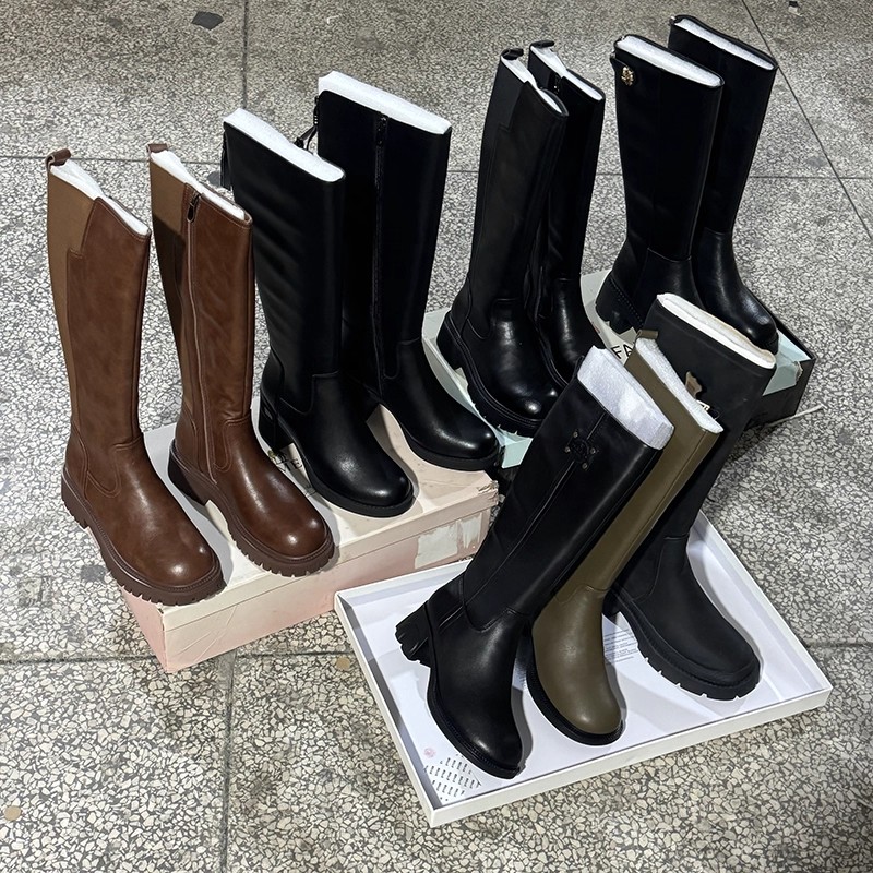 长靴孤品集合~厚底秋冬长靴侧拉链加绒显瘦长筒靴骑士靴高筒靴