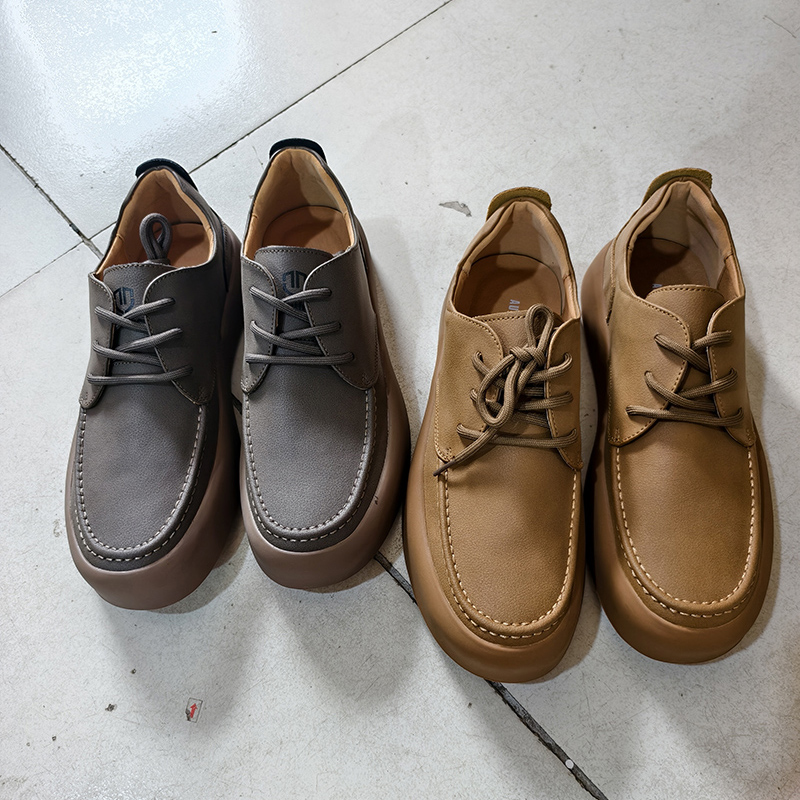 断码清仓捡漏~牛皮透气系带软底防滑低帮英伦男士潮流休闲皮鞋