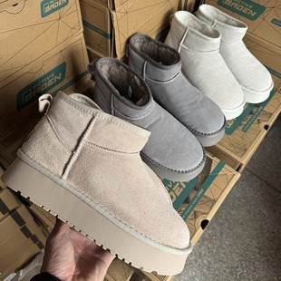 冬雪地靴女羊毛保暖厚底加绒加厚防滑短筒面包棉鞋 断码 清仓捡漏