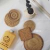 Time Small objects Famous manual Rattan Coaster candle chic Coffee shop photograph prop