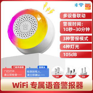 智能WiFi声光报警传感器插头涂鸦APP控制门窗摄像头烟雾警报安防