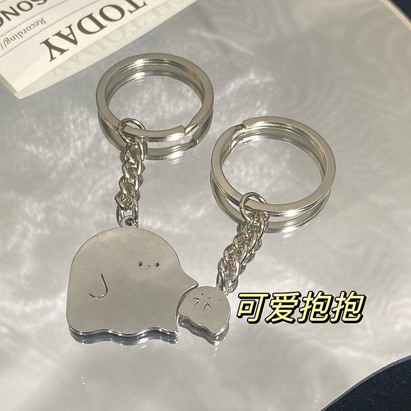 小红书同款幽灵情侣钥匙扣挂件可