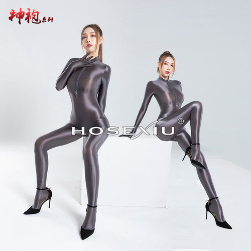 小怪兽：【鲍鱼五指连体衣】高弹油亮光泽塑性紧身瑜伽鲨鱼裤
