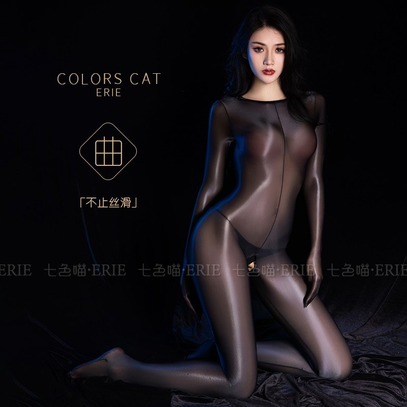 大码性感内衣油光丝滑连体丝袜全身透明诱惑开档无缝情调套头制服