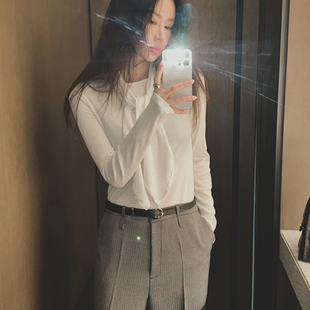 Partysu 韩国进口 官网直邮 春季 Bitter   有领带修身罗纹 T 恤