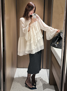 Partysu 韩国进口 官网直邮 2025冬  Freely 褶边抽褶连衣裙