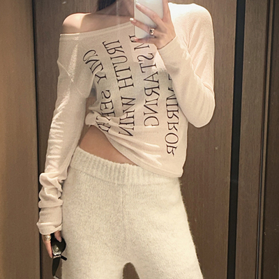 Partysu 韩国进口 官网直邮 冬季 True 刻字罗纹 T 恤