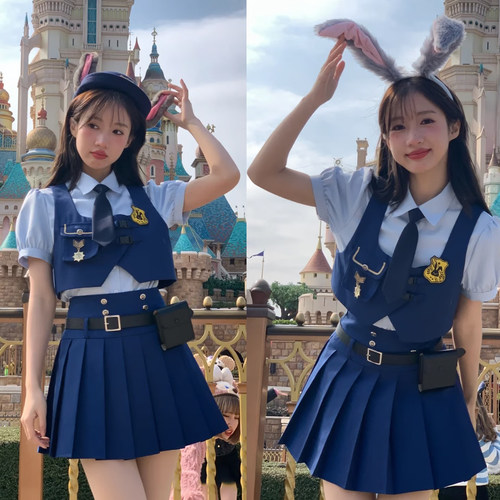 兔子警官朱迪套装夏制服兔子警官衣服成人裙子装大人cos兔子服装