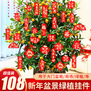 2026马年春节布置室内外挂饰过新年挂件桔子树发财树盆景装饰卡片