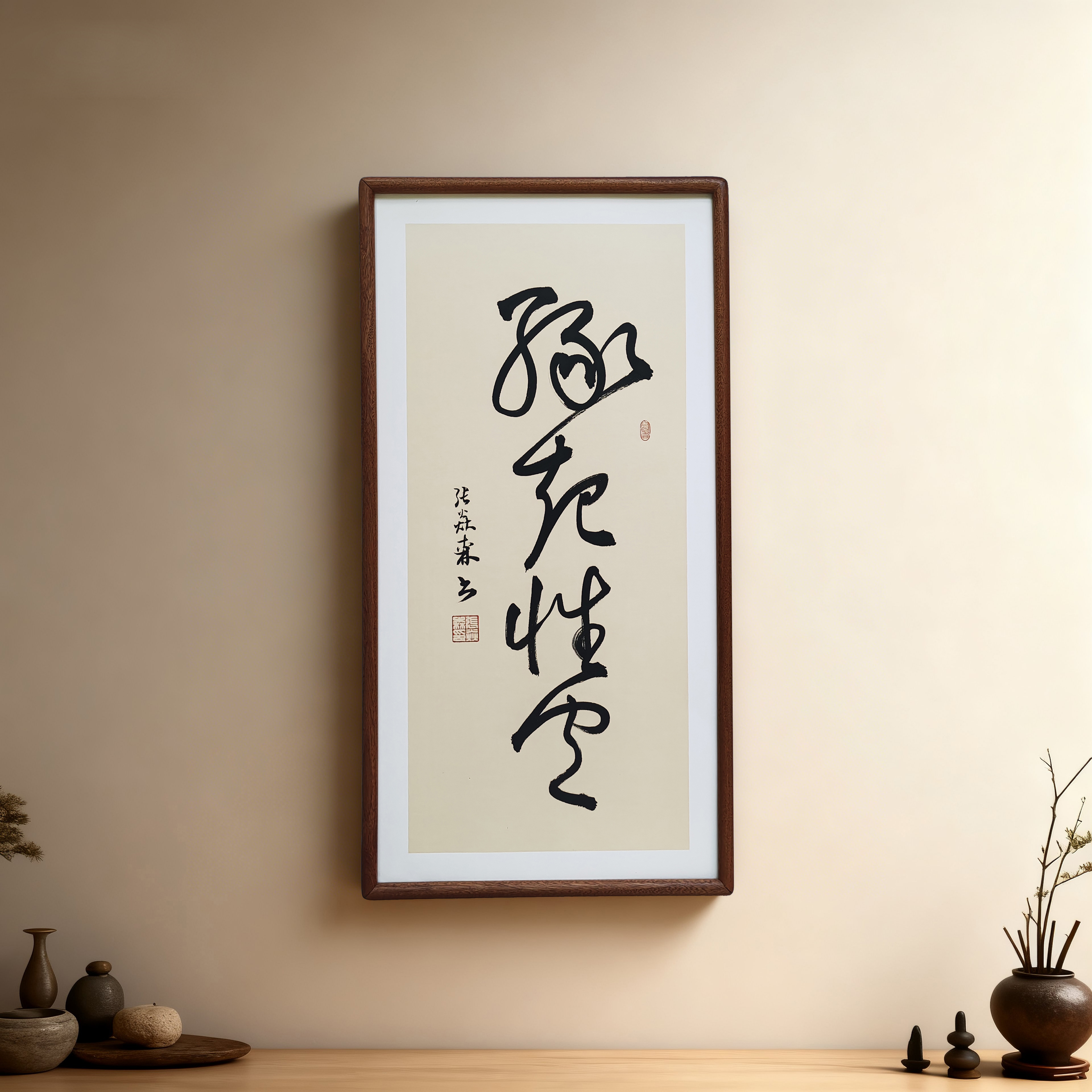 手写书法真迹 缘起性空 侘寂风禅意书画作品书房茶室客厅中式挂画