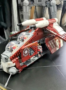 星球大战科洛桑卫队共和国炮艇男孩拼装玩具中国积木75354/75021