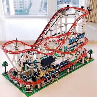 中国积木游乐园大型过山车游乐场巨大型男孩女孩拼装玩具拼图拼搭