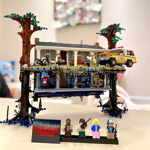 怪奇物语颠倒世界美剧怪物食人花男孩拼图拼装玩具中国积木75810