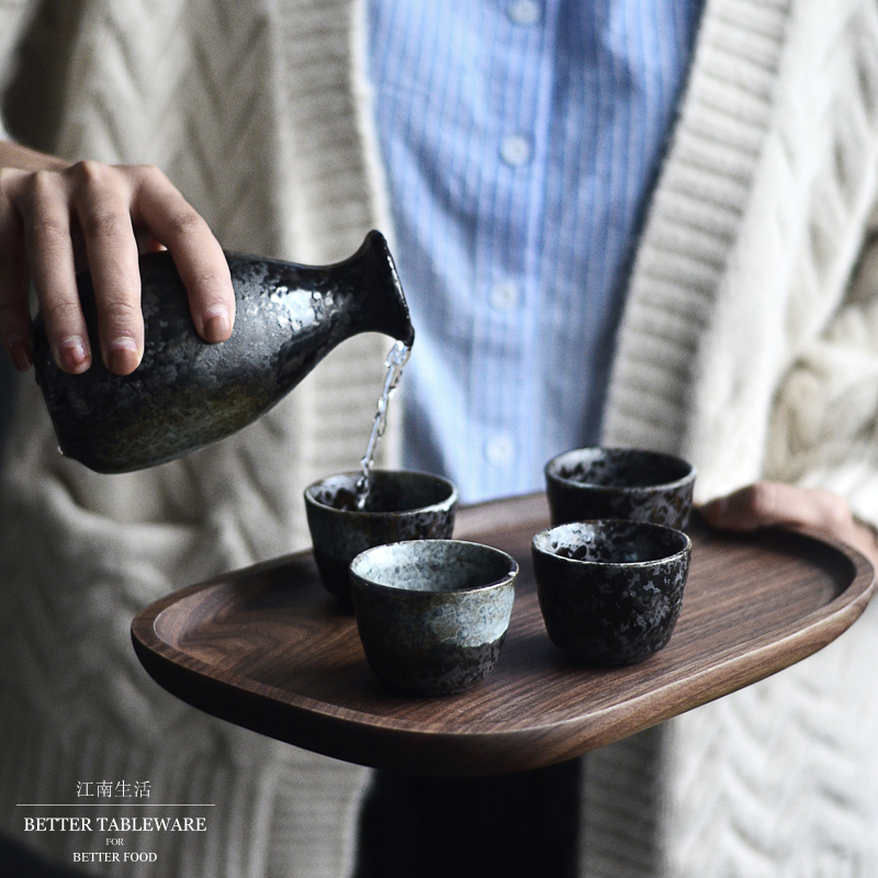 清仓特价一壶两杯四杯日式清酒具酒壶酒杯粗陶复古创意和风酒盅