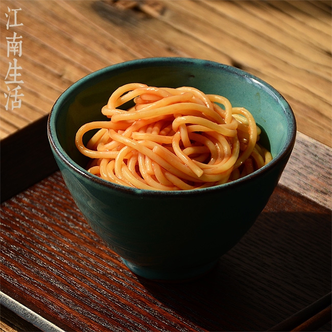 成人小饭碗粗陶釉下彩复古