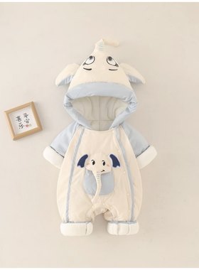 【小飞象】婴儿冬季加绒加厚连体棉服宝宝衣服超萌可爱冬装外出服