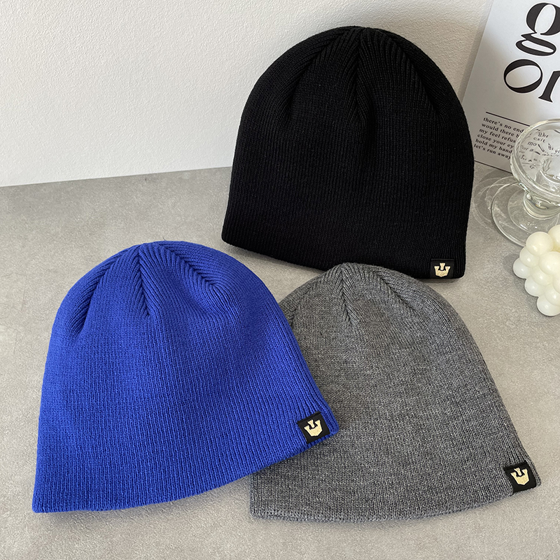 冬天简约针织套头帽男女款韩版休闲百搭逛街出游保暖护耳帽小头围