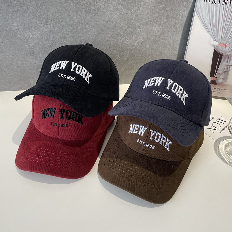 秋冬款NEW YORK棒球帽男女同款 大头围时尚休闲宽帽檐青年鸭舌帽