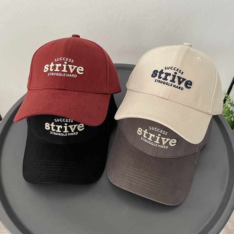 Strive字母刺绣硬顶棒球帽子女春季韩版时尚休闲百搭品质鸭舌帽男