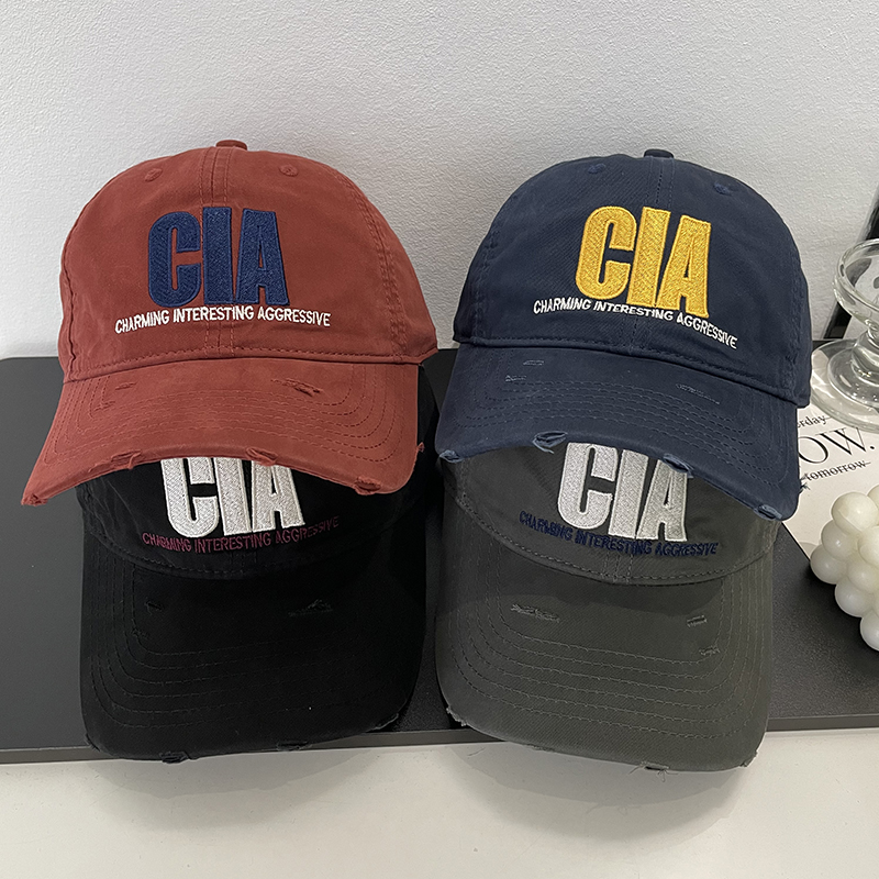 CIA个性字母刺绣软顶鸭舌帽子女时尚潮流休闲百搭薄款棒球帽男