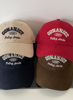 CONA美式字母软顶棒球帽男女款春秋时尚潮流休闲百搭情侣款鸭舌帽