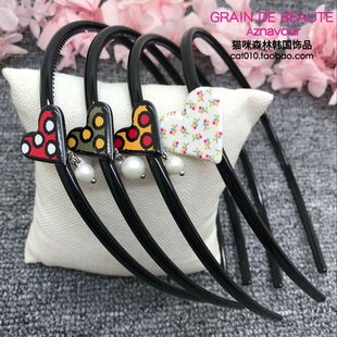 韩国GRAIN DE BEAUTE Aznavour正品桃心珍珠韩版发箍头箍发卡压发