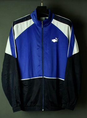 仰泳商店 PM蓝白拼色复古拉链休闲夹克运动外套vintage古着