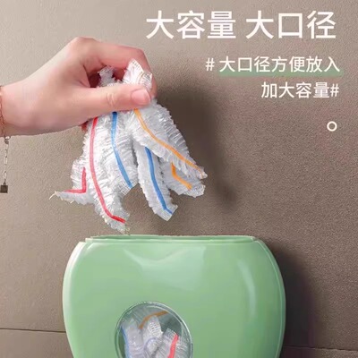 保鲜膜套收纳盒免打孔壁挂抽取式一次性保鲜袋收纳盒厨房家用神器