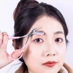 新款修眉剪带眉梳女士初学者安全型眉毛修剪化妆专用修眉工具神器