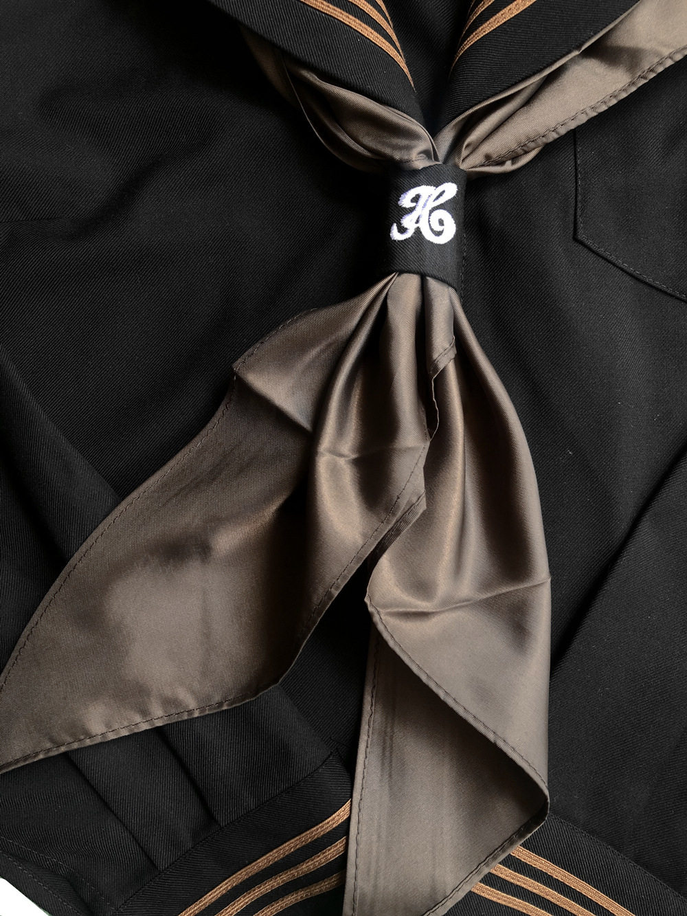 ORTHODOX BASIC TEA THREE MAIN LINE JAPANESE JK UNIFORM LONG SLEEVE KANSAI PLACKET SAILOR SUIT MID WEAR PLEATED SKIRT SET