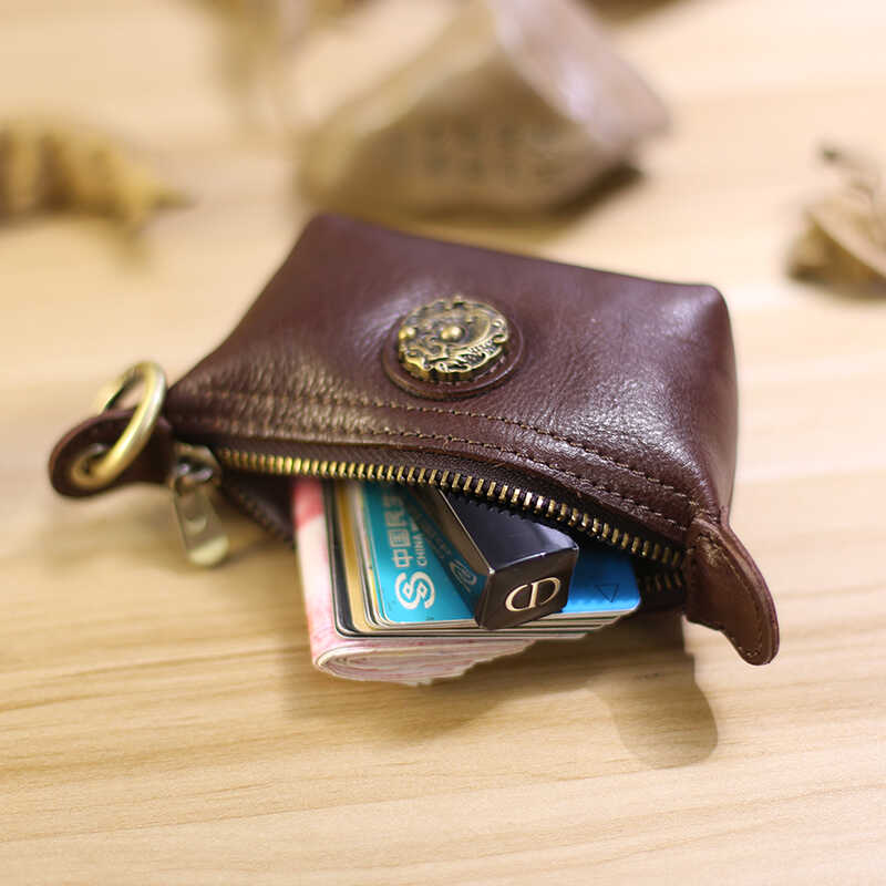 精致头层牛皮收纳饺子包高档