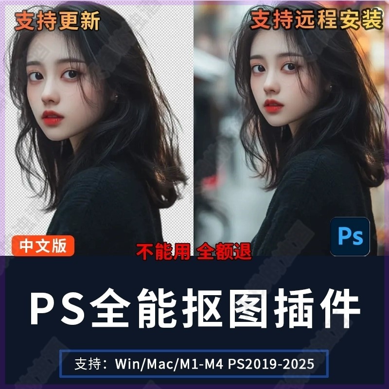 影楼一键抠图滤镜Topaz ReMask 5插件抠头发丝软件 中文win/mac