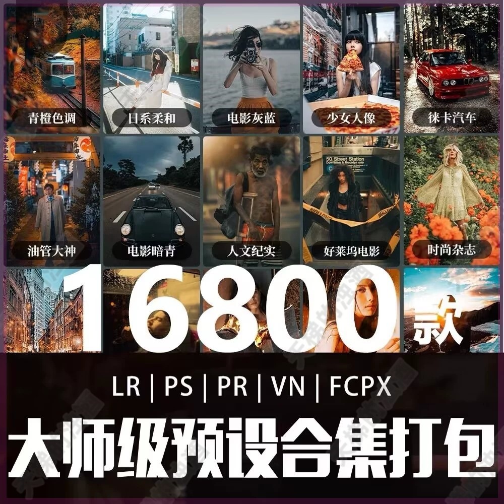 lr预设插件全套lightroom滤镜瘦脸日系胶片美白调色中文win/mac