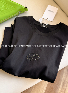 W家新款高克重王嘉尔同款双环logo简约短袖T恤男女宽松半袖上衣潮