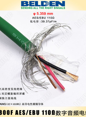 BELDEN 1800F百通数字平衡音频线 110欧AESEBU  双螺旋编织屏蔽
