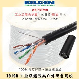 BELDEN7919A美国原产Cat5e工业以太网线 耐油耐晒 屏蔽+独立地线