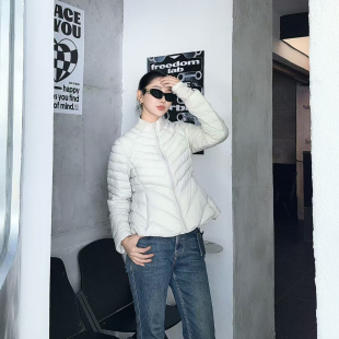 欧洲站2026秋冬新款立领收腰修身显瘦轻薄羽绒服女